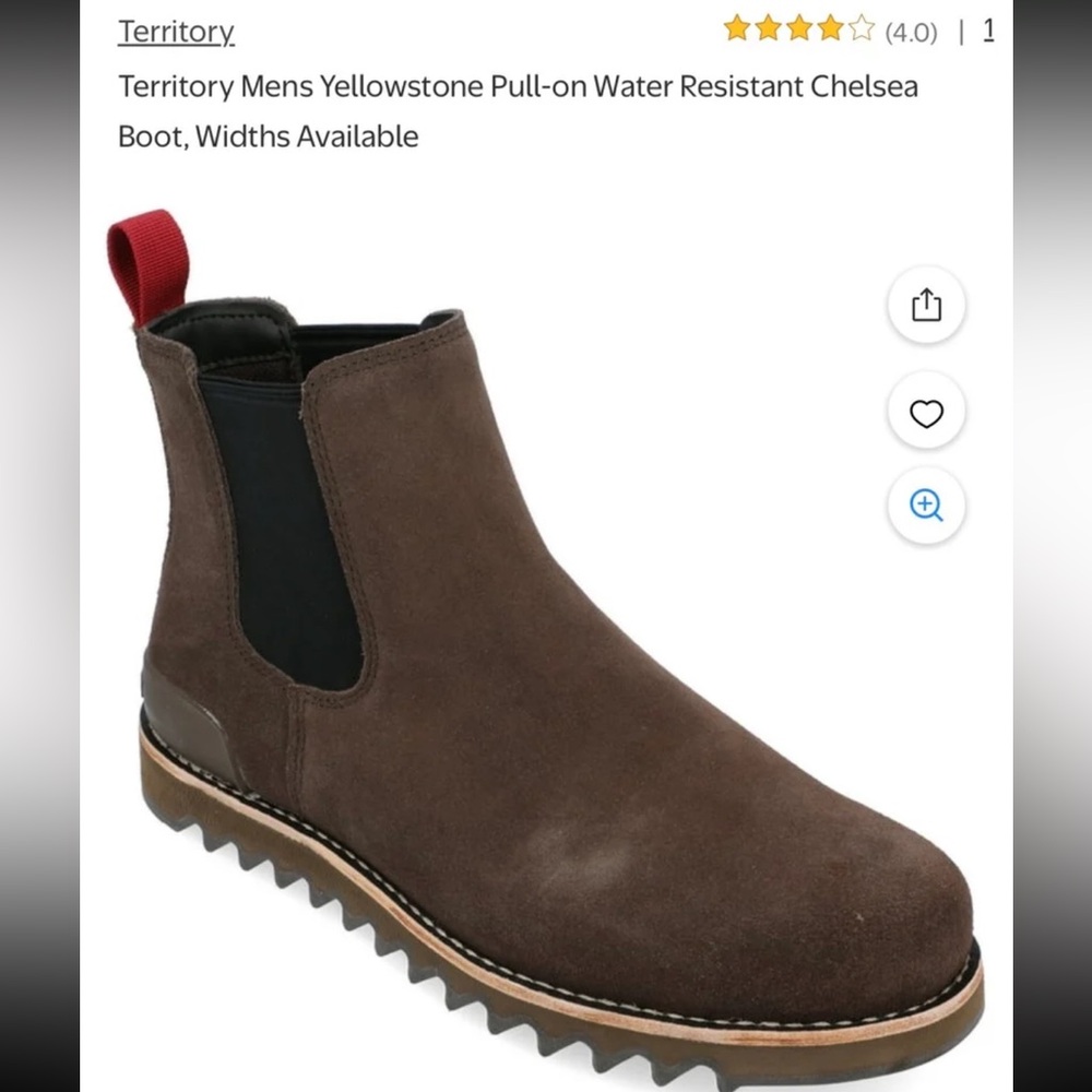 Like New Territory Mens Yellowstone Pull-on Water Resistant Chelsea Boots bwn 11